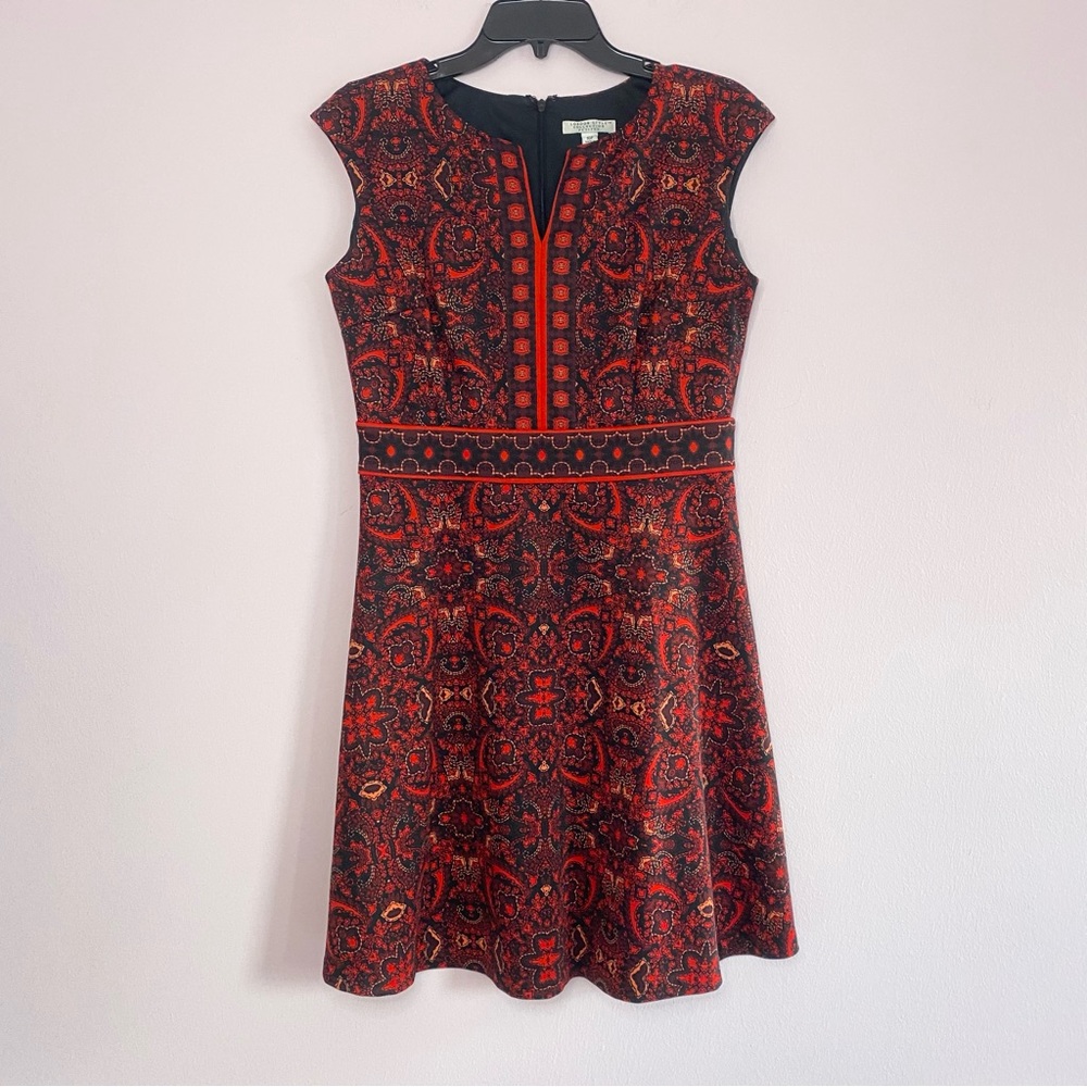NEW London Style Cap Sleeves Red A-line Dress size 10